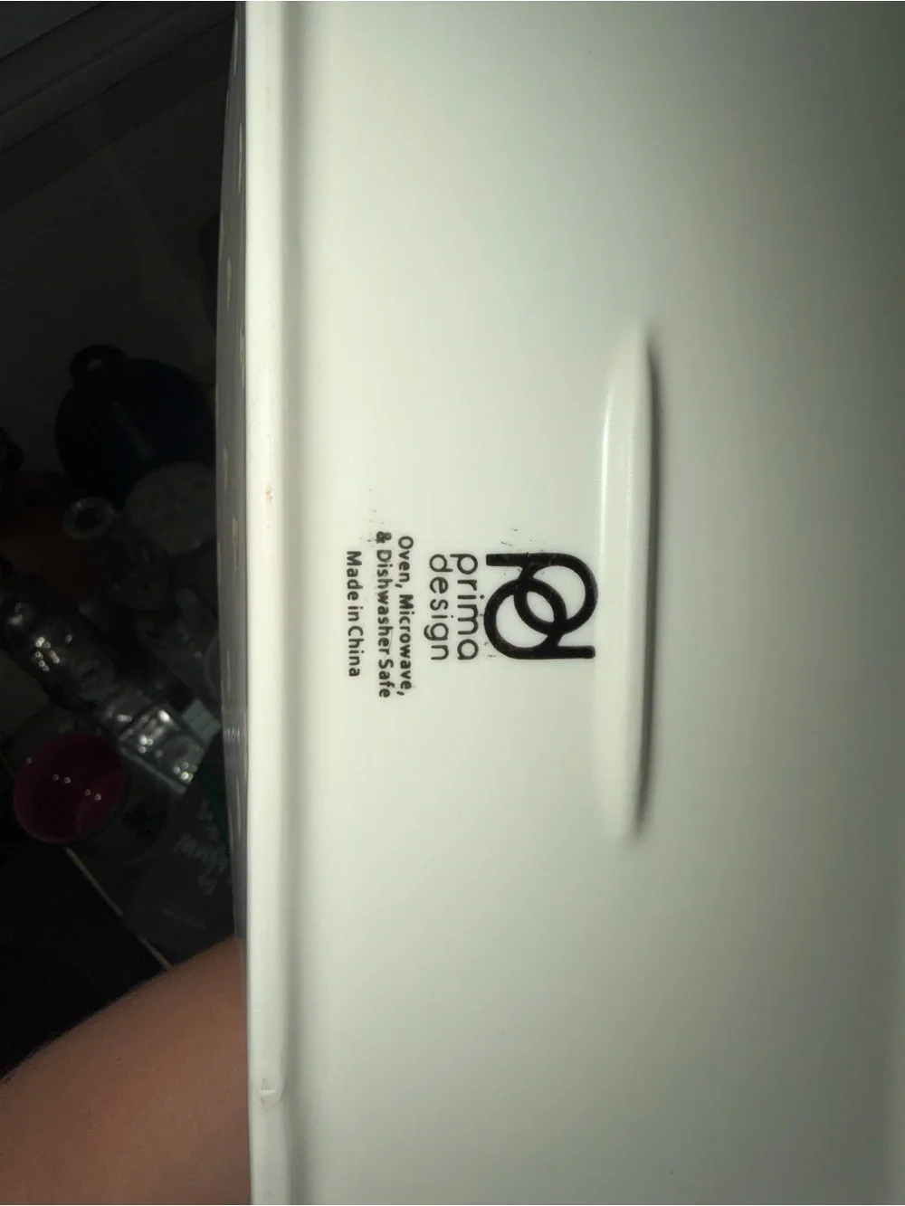 White Ceramic Baking Dish with Gold Heart Accents